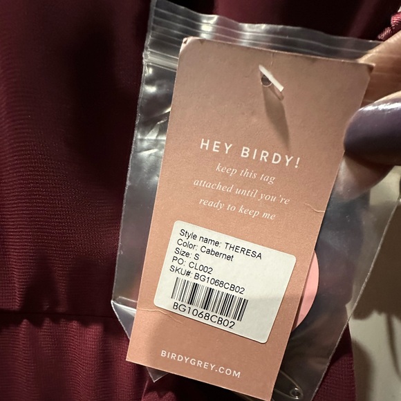 Birdy Grey Theresa Dress Chiffon Cabernet Small NEW NWT BRIDESMAID WEDDING - Picture 5 of 5